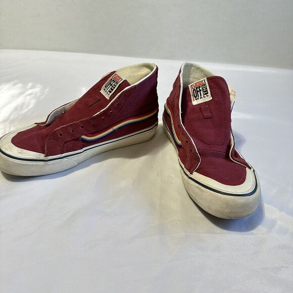 Size 7.5 Women 6 Men- VANS Sk8-Hi 138 Decon High Red Rainbow Burgundy - Picture 4 of 10